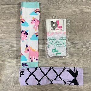 Baby Leggings Unicorn and Diamond Patterned Socks